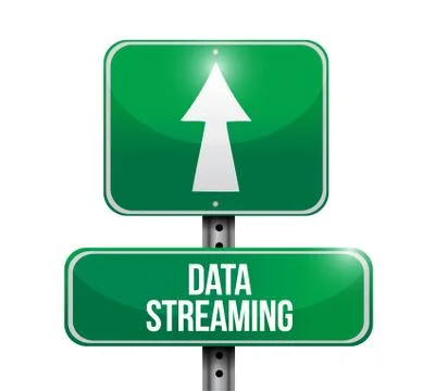 Data streaming road sign concept Illustrazione stock