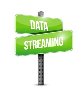 Data streaming street sign concept Stock Illustration
