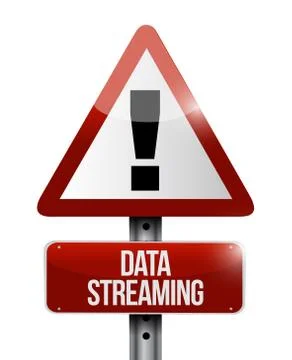 Data streaming warning sign concept Stock Illustration