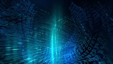 Data streams in blue vortex Stock Footage 273372038