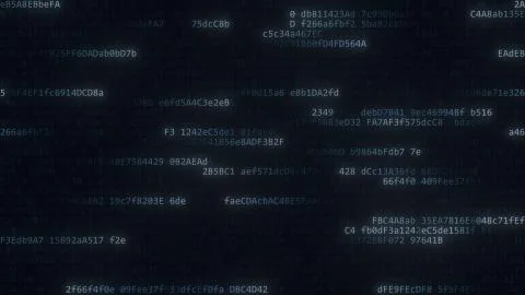 Data streams. Computer code symbols on the screen, 3D rendering Stock Illustration