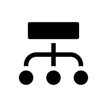 Data structuration process black glyph ui icon Illustrazione stock