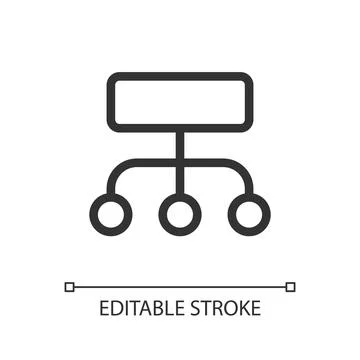 Data structuration process pixel perfect linear ui icon Stock Illustration