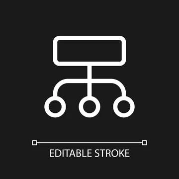 Data structuration process pixel perfect white linear ui icon for dark theme Stock Illustration