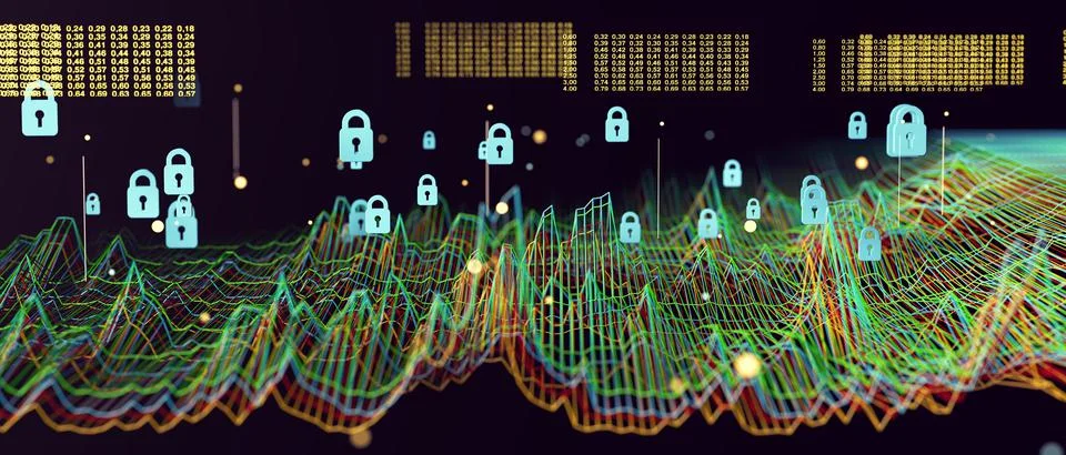 Data structure and information tools for networking business and cyber securi Illustrazione stock