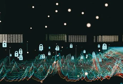 Data structure and information tools for networking business and cyber securi Stockillustratie