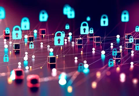 Data structure and information tools for networking business and cyber secu.. Stock Illustration