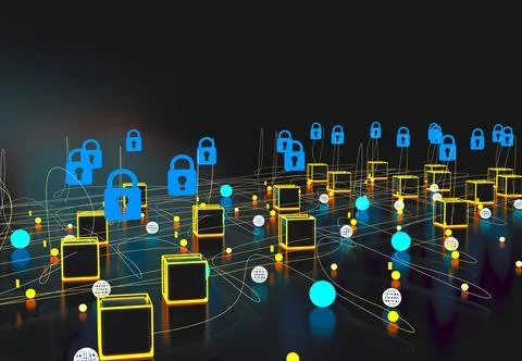 Data structure and information tools for networking business and cyber secu.. Stock Illustration