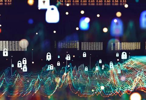 Data structure and information tools for networking business and cyber secu.. 库存插图