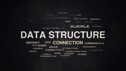 Data structure animated particle word cloud, text design animation, seamless Stock Footage 348288020