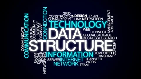 Data structure animated word cloud, text... | Stock Video | Pond5