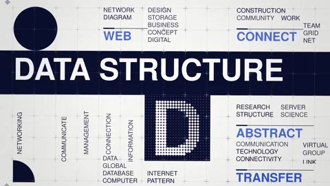 Data structure animated word cloud, swiss grid text design animation, seamless Stock Footage 348641920