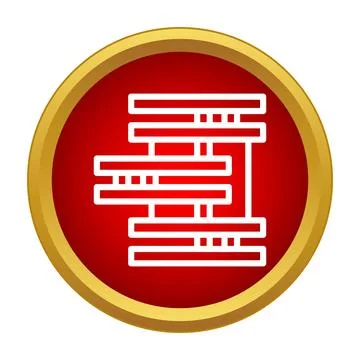 Data structure arranging lines icon button Stock Illustration