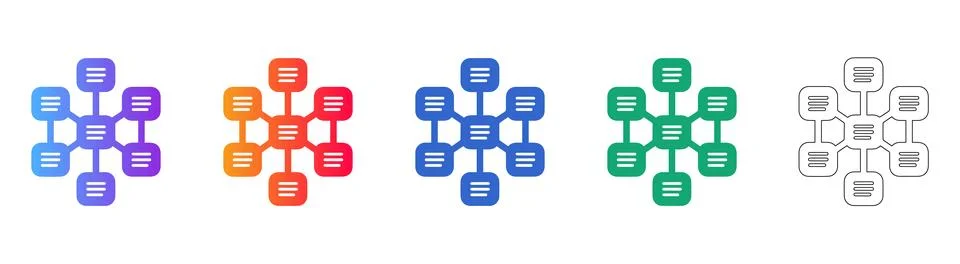 Data Structure Hierarchy Icons Illustrazione stock
