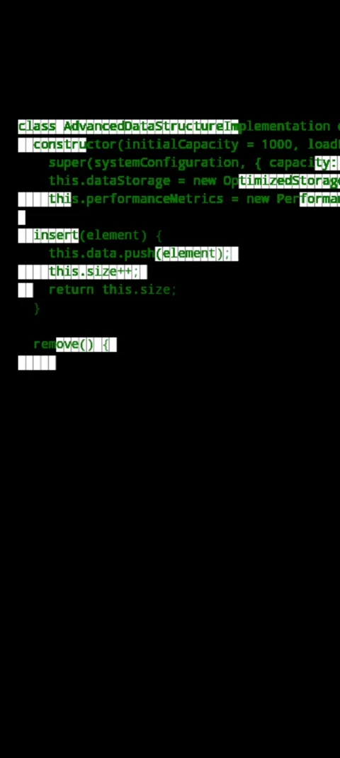Data Structure Implementation Code Green Display Stock Footage 299735785