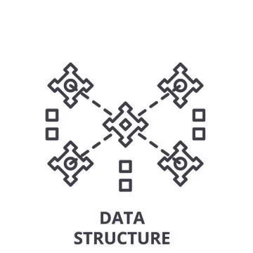 Data structure line icon concept. Data structure vector linear illustration イラスト素材