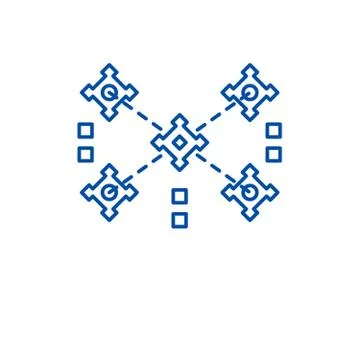 Data structure line icon concept. Data structure flat vector symbol, sign Illustrazione stock