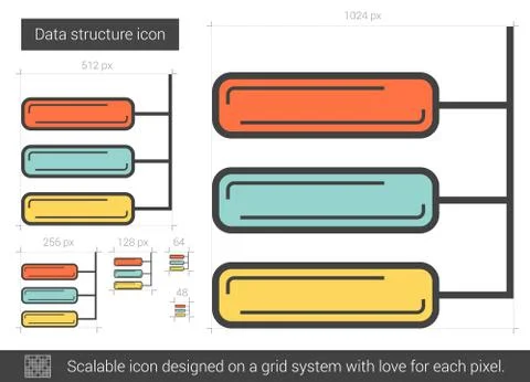 Data structure line icon Illustrazione stock