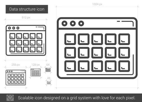 Data structure line icon Illustrazione stock