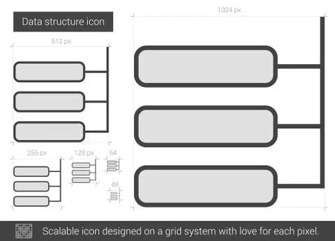 Data structure line icon Illustrazione stock
