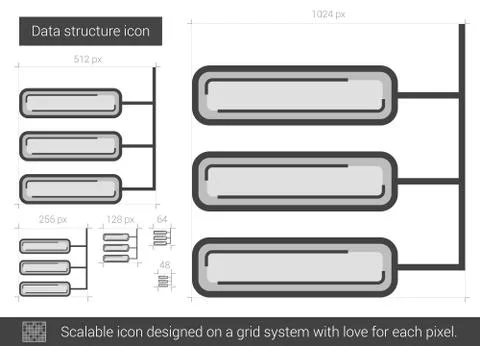 Data structure line icon Illustrazione stock