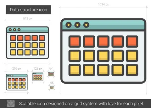 Data structure line icon Stock Illustration