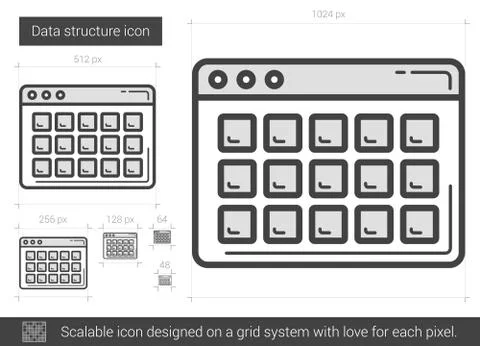 Data structure line icon Illustrazione stock