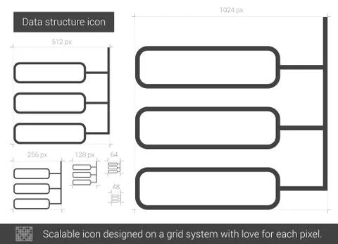 Data structure line icon. Illustrazione stock