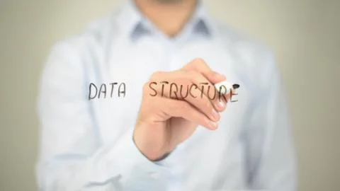 Data Structure , man writing on transparent screen Stock Photos