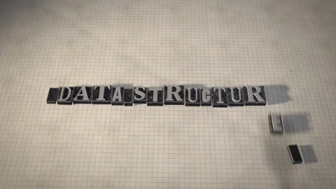 Data structure metal letterpress type blocks 3D animation Stock Footage 348146038