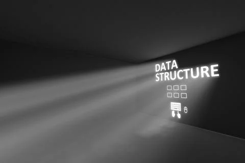 DATA STRUCTURE rays volume light concept 3d illustration Stock Illustration