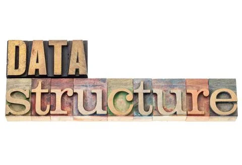  data structure in wood type data structure - isolated text in vintage let... 写真素材