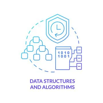 Data structures and algorithms blue gradient concept icon 스톡 일러스트