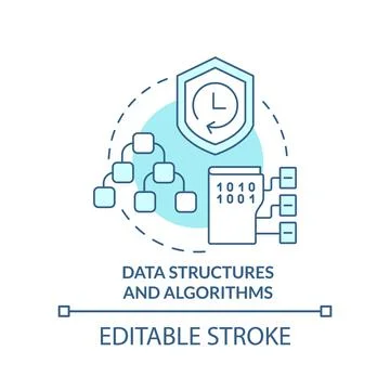 Data structures and algorithms turquoise concept icon Stockillustratie