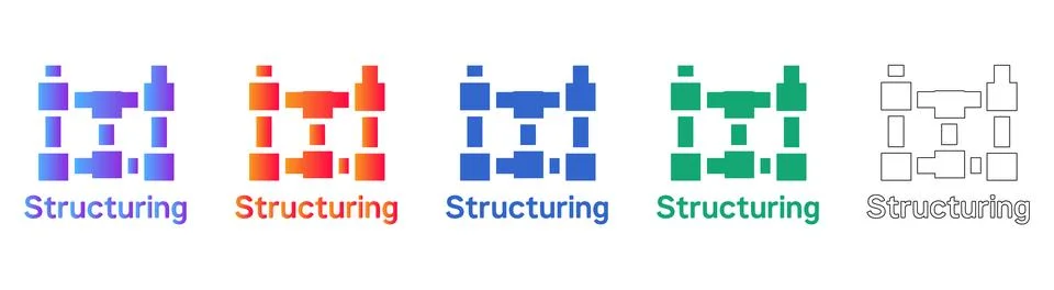 Data Structuring Process Icon Set イラスト素材