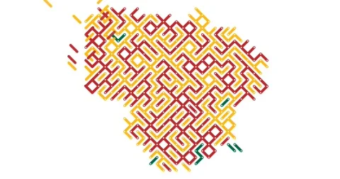 Data Style Diagonal Lines Build Lithuania Map Video stock 326838178