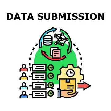 Data submission process controlling digital information flow 스톡 일러스트