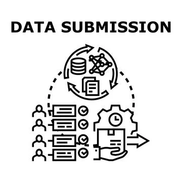 Data submission process controlling digital information flow 스톡 일러스트