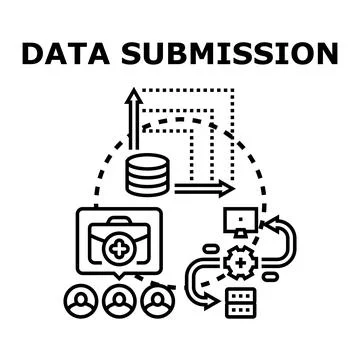Data submission process, transmitting information, processing documents 스톡 일러스트