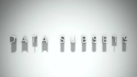 Data subsets 3D title animation white text on a white background Stock Footage 299429527