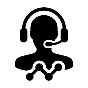 Data support icon vector male customer data service person profile avatar Illustrazione stock