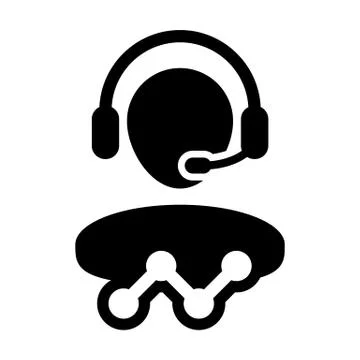 Data support icon vector male customer data service person profile avatar Stock Illustration