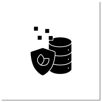 Data sustainability glyph icon Ilustración de archivo