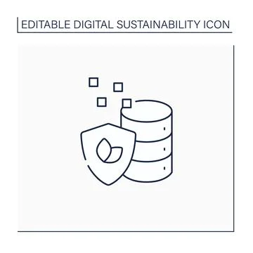 Data sustainability line icon Ilustración de archivo