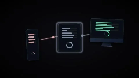 Data Sync Animation Across Smartphone Tablet and Desktop Video stock 333185944