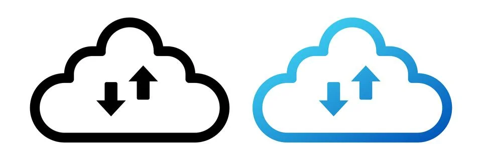 Data sync cloud shape icon. Information exchange logo Stock Illustration