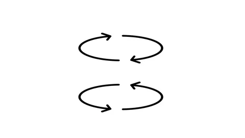 Data Sync Icon With Curved Arrows Cycle Stock Footage 346804219