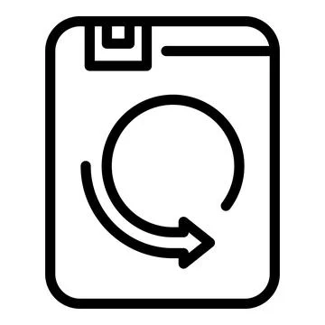 Data sync icon, outline style Stock Illustration