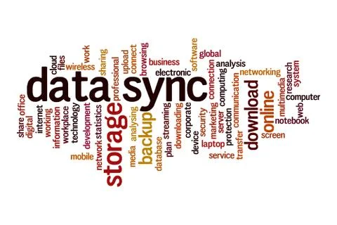 Data sync word cloud concept イラスト素材