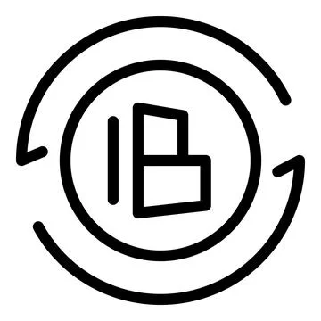 Data synchronisation icon depicting data transferring in loop Stock Illustration